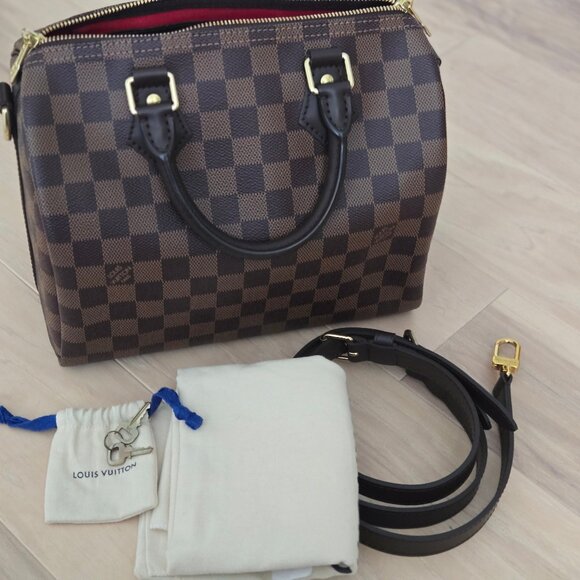 100% Authenic Louis Vuitton Damier Ebene Speedy Bandouliere - Picture 1 of 12